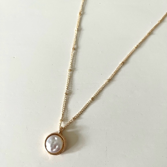 unknown Jewelry - Gold Pearl Charm Chain Necklace Fun Modern Style